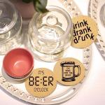 Absorbent Cork Drink Coaster Set with Holder