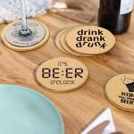 Absorbent Cork Drink Coaster Set with Holder