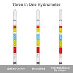 Triple Scale Hydrometer with Glass Jar for Brews
