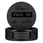 Set of 6 Fun Leather Coasters for Beer