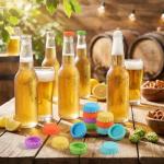 24 Silicone Bottle Caps in 6 Colors