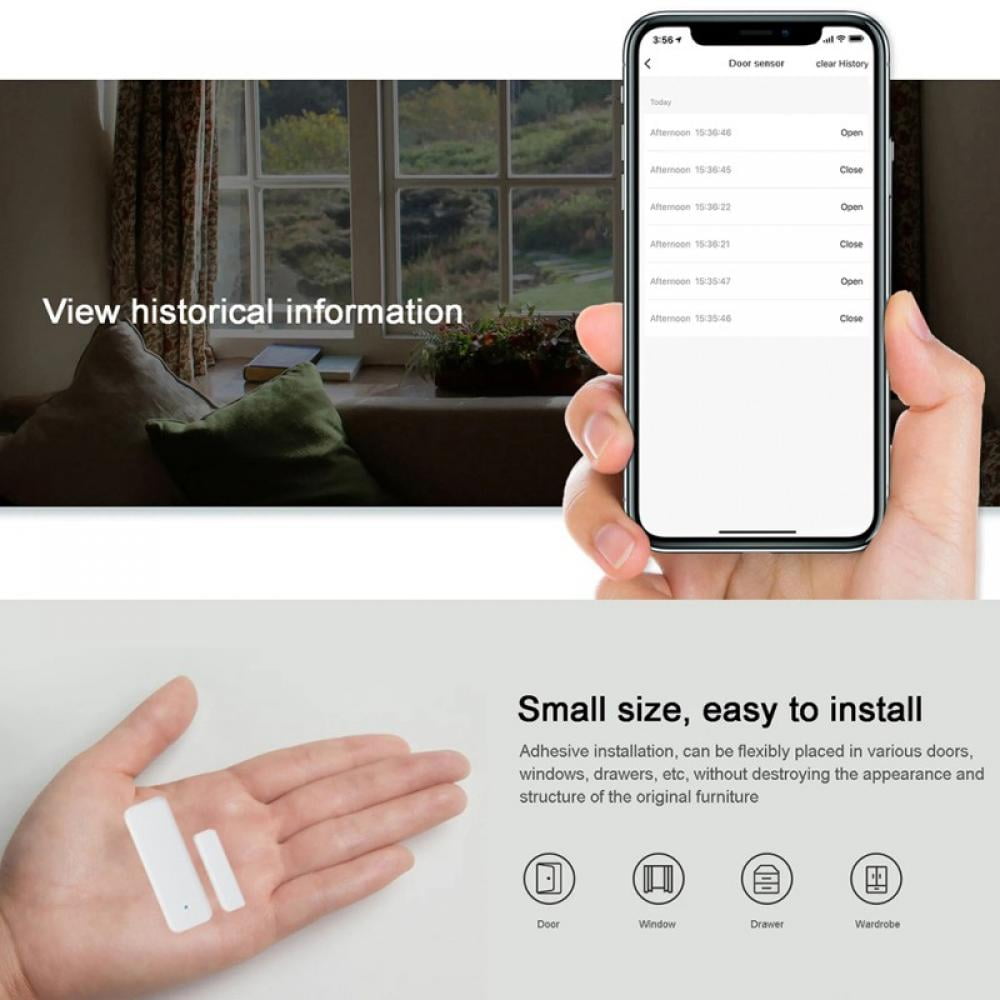 Smart WiFi Door Sensor Compatible with Alexa/Google - 2 Pack