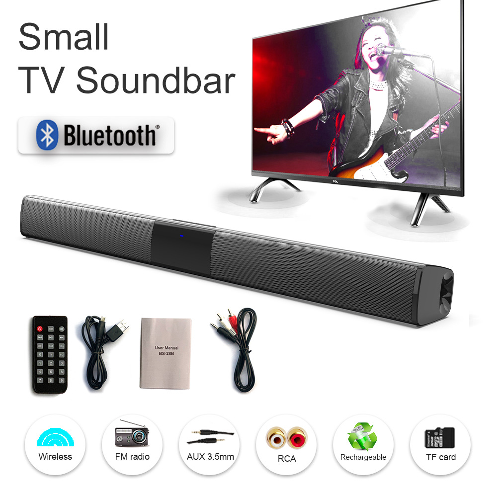 Portable 40W Bluetooth Soundbar with Smart Remote