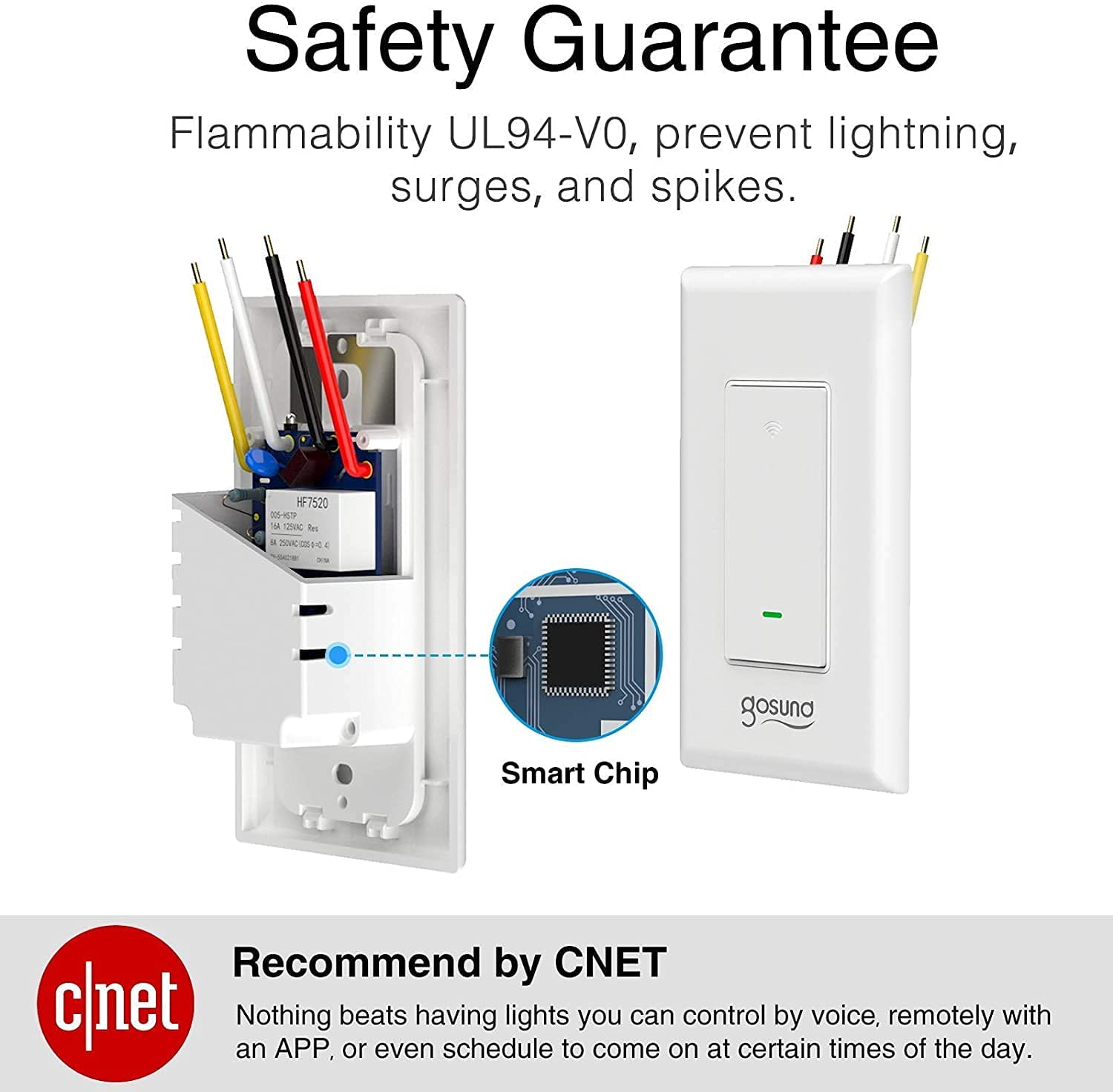 Gosund WiFi Smart Light Switch 15A – White