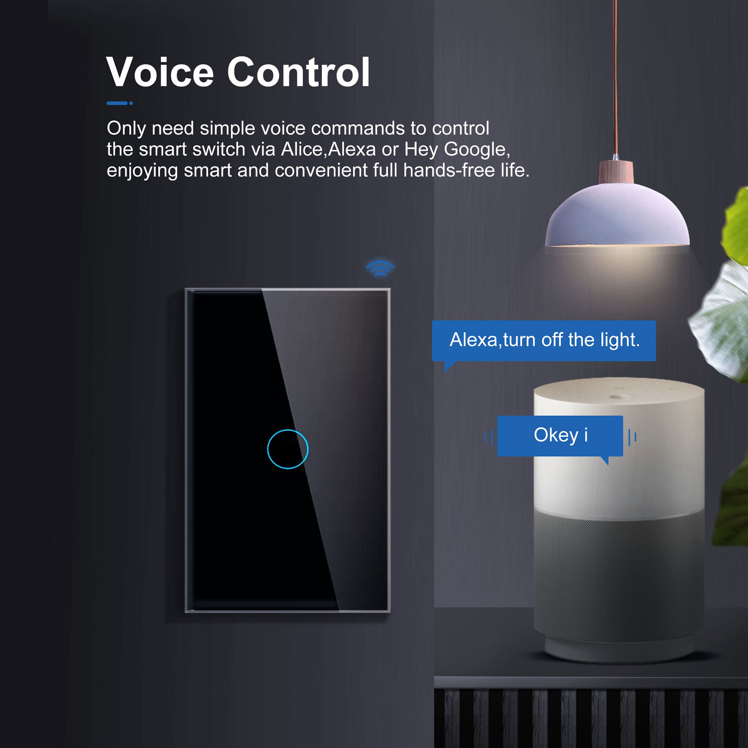 GIRIER Smart WiFi Touch Light Switch for Alexa