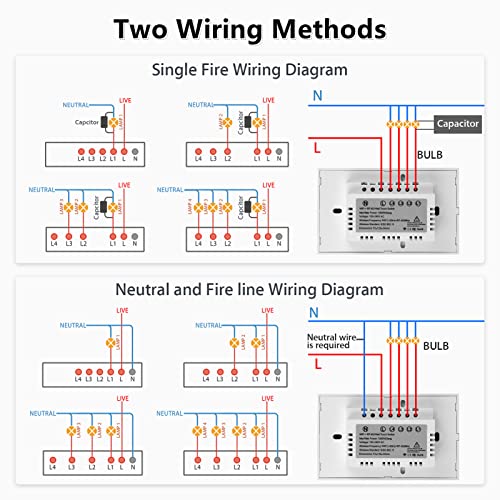 Smart Light Switch - WiFi, Alexa Compatible, No Neutral