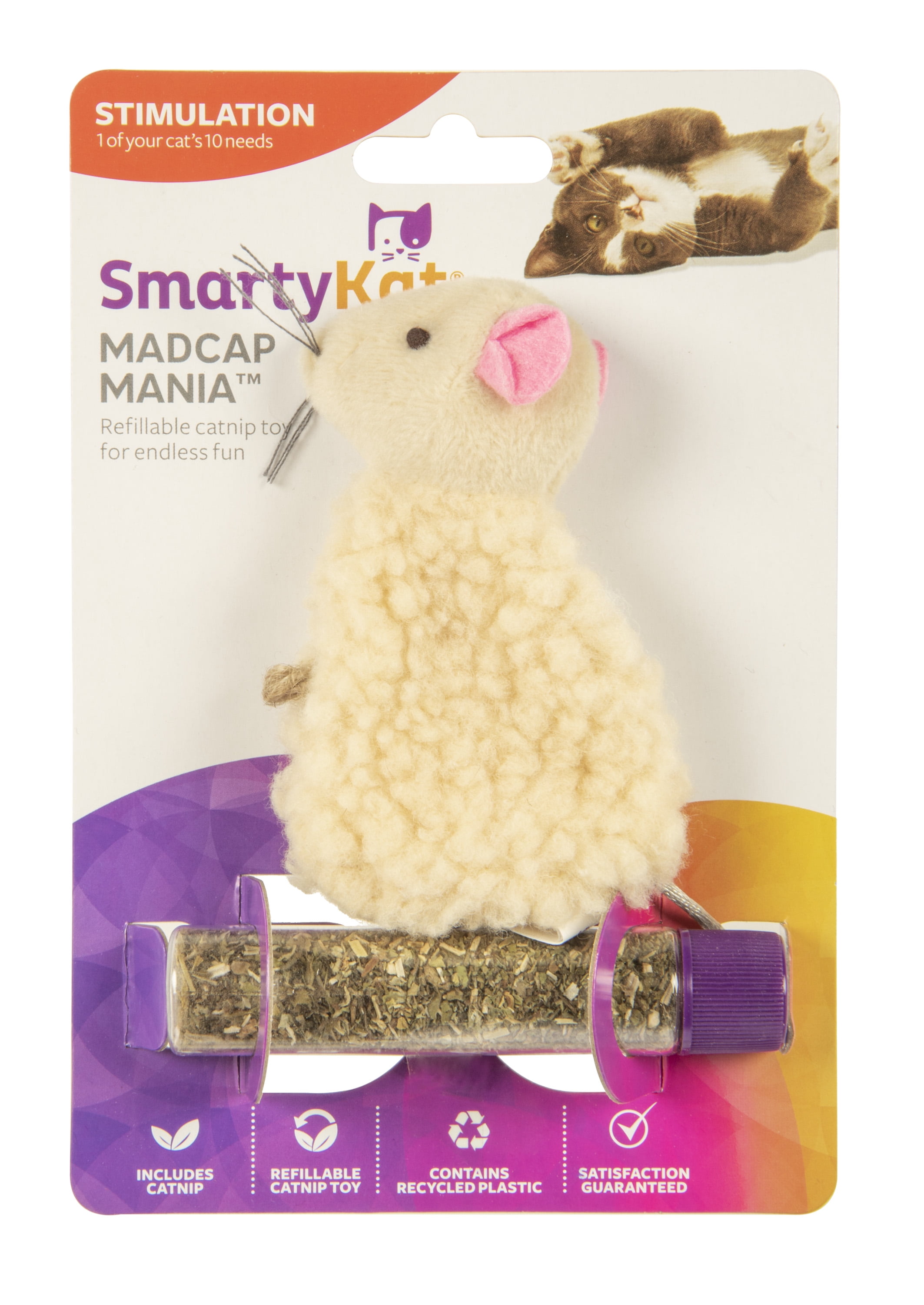 SmartyKat Madcap Mouse Cat Toy with Catnip
