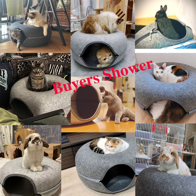 Cozy Donut Cat Tunnel and Play Toy