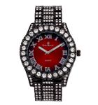 Montre Homme Chiffres Romains Cadran Coloré Noir Rouge