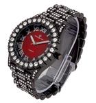 Montre Homme Chiffres Romains Cadran Coloré Noir Rouge