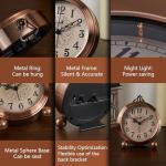 Vintage Bronze Battery Operated Analog Alarm Clock