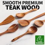 Zulay 6-Piece Teak Wooden Cooking Spoon Set