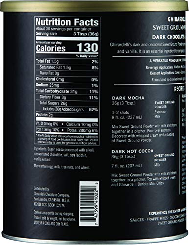 Ghirardelli Dark Chocolate Cocoa Powder with Spoon