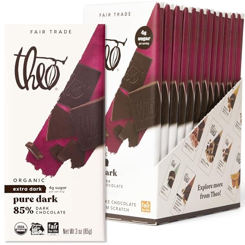 Theo Dark Chocolate Bars 85% (Pack of 12)