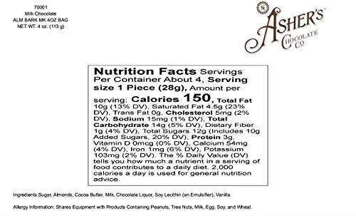 Asher's Milk Chocolate Almond Bark - 1 Pound