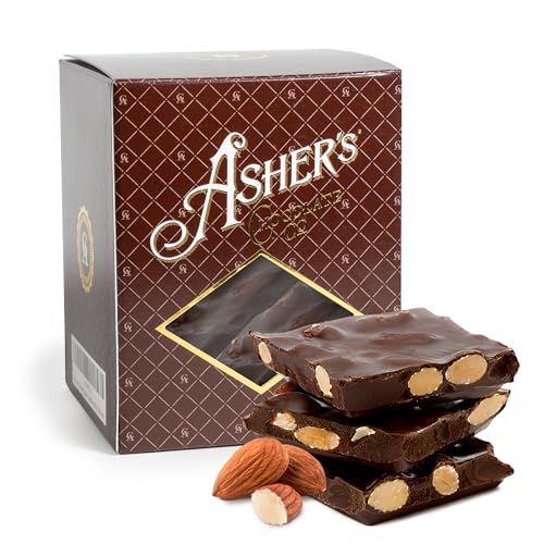 Asher's Dark Chocolate Covered Almond Bark 1 Pound