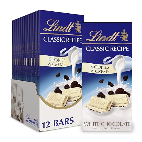 Lindt Cookies & Crème White Chocolate Bar, 12 Count