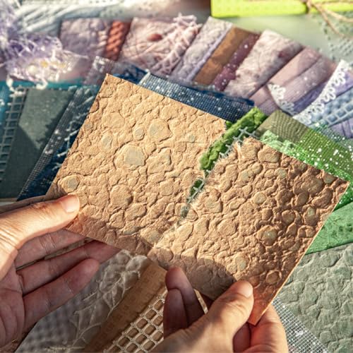 Textured Scrapbook Paper and Mesh Fabric Set