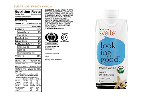 Svelte Organic Protein Shake, Variety Pack, 11 Fl Oz (Pack of 12)