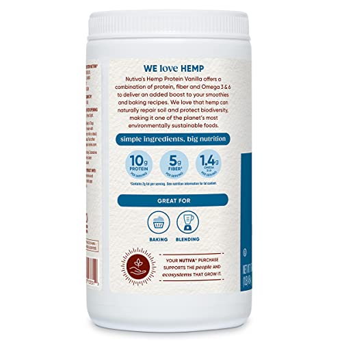 Nutiva Organic Hemp Shake, Superfood Drink Mix, 16 Ounce Canisters