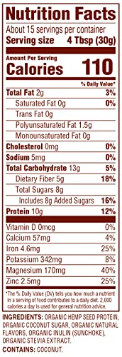 Nutiva Organic Hemp Shake, Superfood Drink Mix, 16 Ounce Canisters