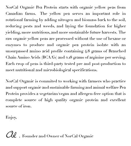 Organic Vegan Pea Protein Isolate - Unflavored - 2lbs