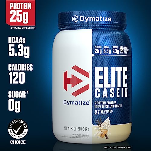 Dymatize Elite Micellar Casein Protein Powder, Vanilla, 32 Oz