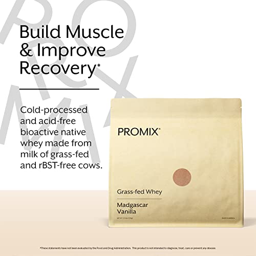 Promix Whey Protein Powder, Vanilla - 5lb Bulk - Grass-Fed & 100% All Natural - ­Post Workout Fitness & Nutrition Shakes, Smoothies, Baking & Cooking Recipes - Gluten-Free & Keto-Friendly