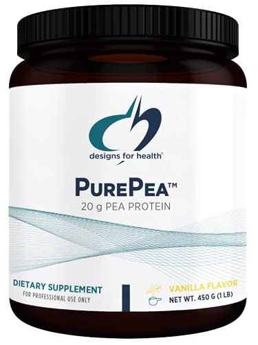 Designs for Health - PurePea Natural Vanilla Vegan Non-GMO Protein, 450g., 15 Servings