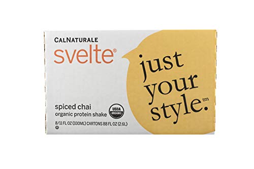 Svelte Organic Protein Shake, Spiced Chai, 11 Fl Oz (Pack of 8)