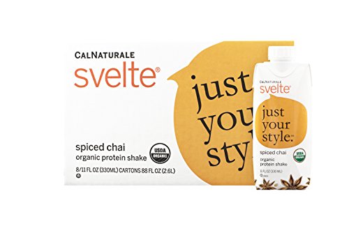 Svelte Organic Protein Shake, Spiced Chai, 11 Fl Oz (Pack of 8)