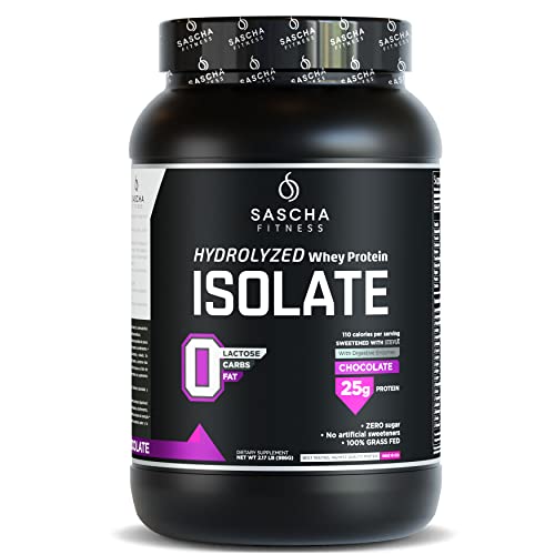 SASCHA FITNESS Hydrolyzed Whey Protein Isolate,100% Grass-Fed (2 Pound,Chocolate)