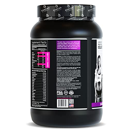 SASCHA FITNESS Hydrolyzed Whey Protein Isolate,100% Grass-Fed (2 Pound,Chocolate)