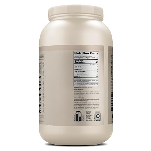 Isopure Unflavored Protein, 25g Whey Isolate, with Vitamin C & Zinc for Immune Support, Zero Carb & Keto Friendly, 47 Servings, 3 Pounds (Packaging May Vary)