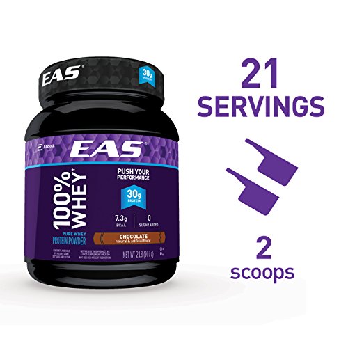 EAS 100% Pure Whey Protein Powder, Chocolate, 2 lb (Packaging May Vary)