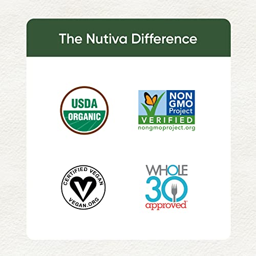 Nutiva USDA Organic Cold-Pressed Raw Hemp Seed Plant Protein with Hi-Fiber and Essential Amino Acids Powder, Non-GMO, Whole 30 Approved, Vegan, Gluten-Free & Keto, 30 Ounce