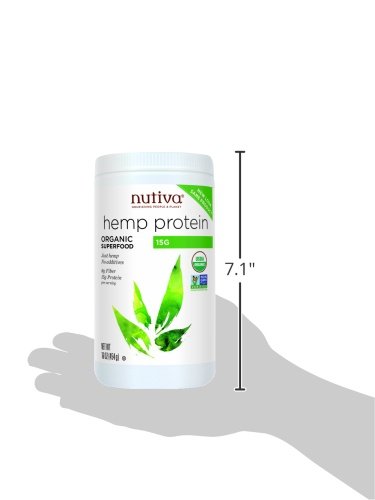 Nutiva Organic Cold-Pressed Raw Hemp Seed Protein Powder, Peak Protein, 16 Ounce, USDA Organic, Non-GMO, Whole 30 Approved, Vegan, Gluten-Free & Keto, Plant Protein with Essential Amino Acids