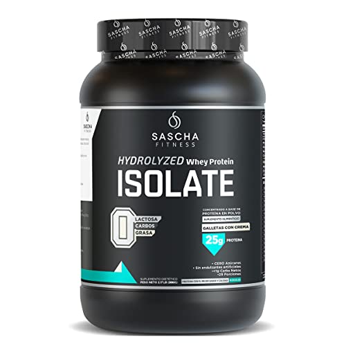 SASCHA FITNESS Hydrolyzed Whey Protein Isolate,100% Grass-Fed (2 Pounds, Cookies & Cream)