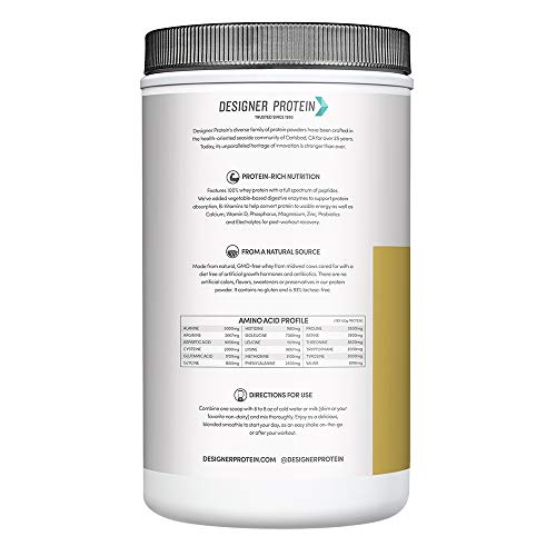 Designer Whey Protein Powder, Vanilla Almond, 1.9 Lb, Non GMO, Made in USA