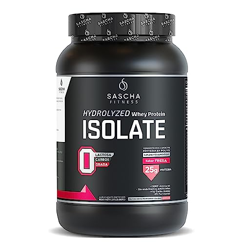 SASCHA FITNESS Hydrolyzed Whey Protein Isolate,100% Grass-Fed (2 Pounds, Strawberry)