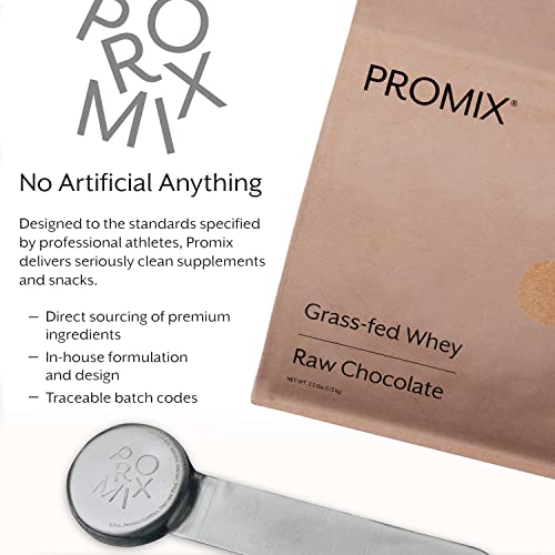 Promix Whey Protein Powder, Raw Chocolate - 5lb Bulk - Grass-Fed & 100% All Natural - ­Post Workout Fitness & Nutrition Shakes, Smoothies, Baking & Cooking Recipes - Gluten-Free & Keto-Friendly