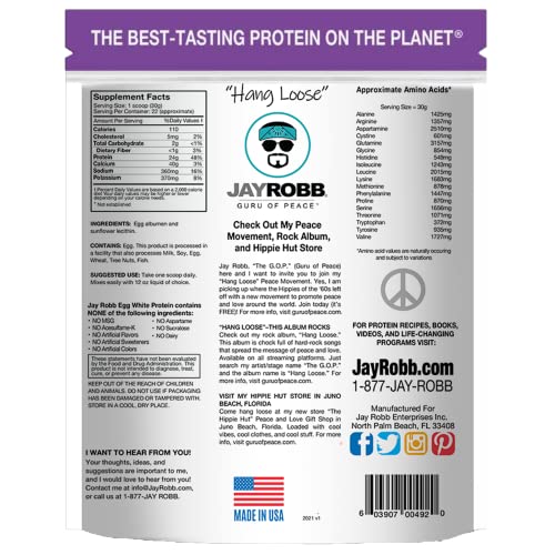 Jay Robb Keto Egg White Protein Powder, 80oz