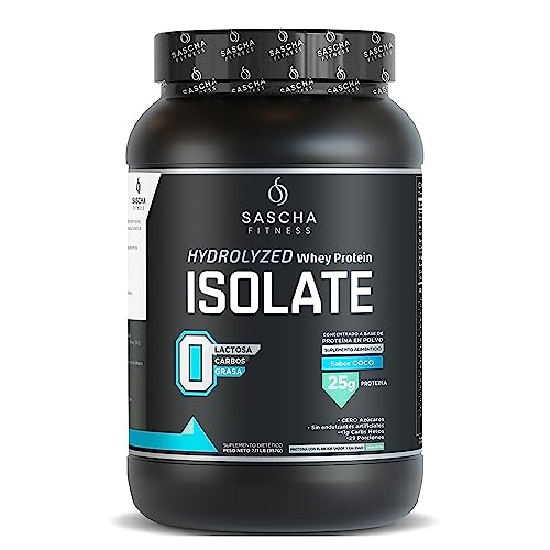 SASCHA FITNESS Hydrolyzed Whey Protein Isolate,100% Grass-Fed (2 Pounds, Coconut)