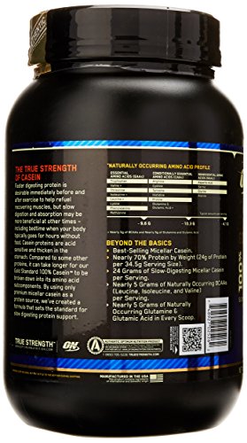 Optimum Nutrition Gold Standard 100% Casein Protein Powder, Chocolate Cake Batter, 2 Pound