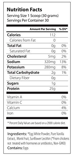 Paleo Protein Powder Vanilla (Egg Whites) (2lbs) (Soy Free) w/Monk Fruit