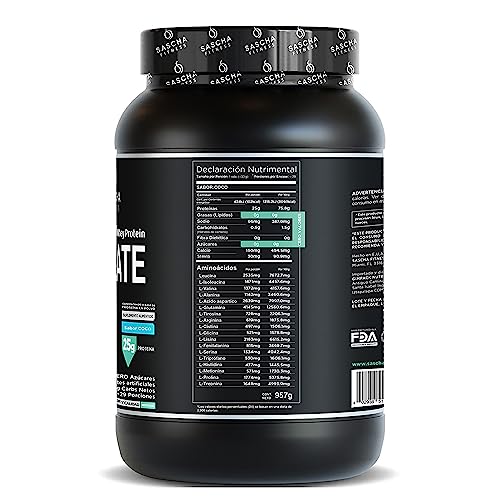 SASCHA FITNESS Hydrolyzed Whey Protein Isolate,100% Grass-Fed (2 Pounds, Coconut)