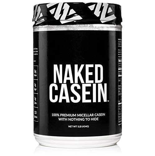 NAKED nutrition Naked Casein - 1Lb Micellar Casein Protein - Bulk, GMO-Free, Gluten Free, Soy Free, Preservative Free - Stimulate Muscle Growth - Enhance Recovery - 15 Servings