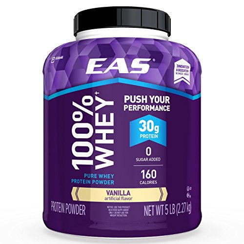EAS 100% Pure Whey Protein Powder, Vanilla, 5 LB, 30 Grams of Whey Protein Per Serving (Packaging May Vary)