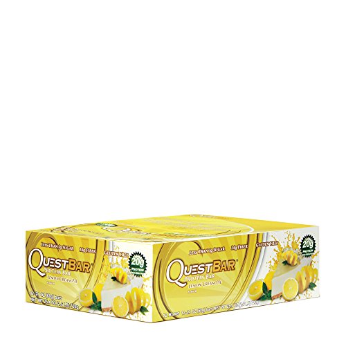 Quest Nutrition Protein Bar, Lemon Cream Pie, 20g Protein, 4g Net Carbs, 170 Cals, Low Carb, Gluten Free, Soy Free, 2.12oz Bar, 12 Count, Packaging May Vary