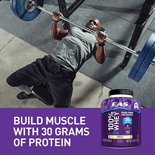 EAS 100% Pure Whey Protein Powder, Vanilla, 5 LB, 30 Grams of Whey Protein Per Serving (Packaging May Vary)